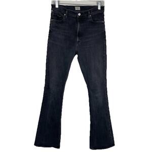 Citizens of Humanity Georgia Jeans Women 28 Black High Rise Bootcut Slit Hem USA